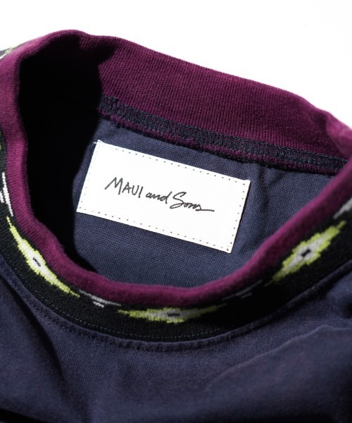 MAUI and Sons（マウイアンドサンズ）の「Maui & Sons / マウイアンドサンズ Spirit wave LS Tee 首リブ ジャガード ロングスリーブTシャツ（Tシャツ/カットソー・メンズ・ネイビー/オレンジ/ターコイズブルー/ブラック・SMALL/MEDIUM/LARGE）」の19枚目の写真