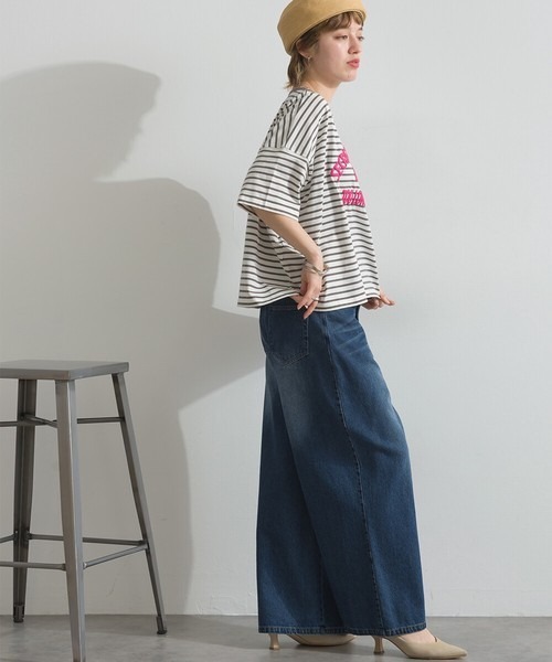 le colis(ルコリ)の「接触冷感 ボーダー 天竺 発泡ロゴ プリント ワイド Tシャツ(Tシャツ/カットソー・レディース・ホワイト系その他2/グリーン系その他/ホワイト系その他/グレー系その他・FREE)」の11枚目の写真