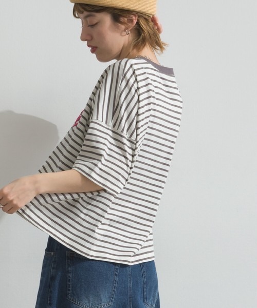 le colis(ルコリ)の「接触冷感 ボーダー 天竺 発泡ロゴ プリント ワイド Tシャツ(Tシャツ/カットソー・レディース・ホワイト系その他2/グリーン系その他/ホワイト系その他/グレー系その他・FREE)」の13枚目の写真