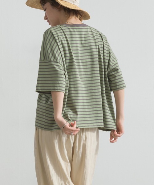 le colis(ルコリ)の「接触冷感 ボーダー 天竺 発泡ロゴ プリント ワイド Tシャツ(Tシャツ/カットソー・レディース・ホワイト系その他2/グリーン系その他/ホワイト系その他/グレー系その他・FREE)」の17枚目の写真