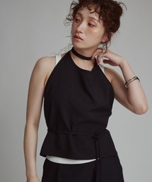 【W:Huku / シルキーサマーツイル】ホルターネック キャミソール / Silky Summer Twill Halter-Neck Camisole