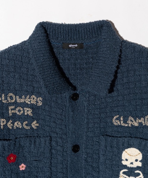 glamb(グラム)の「Flower Peace Jacket / フラワーピースジャケット(ニット/セーター・メンズ・ブラック/マルチ/ネイビー・S/M/L)」の16枚目の写真