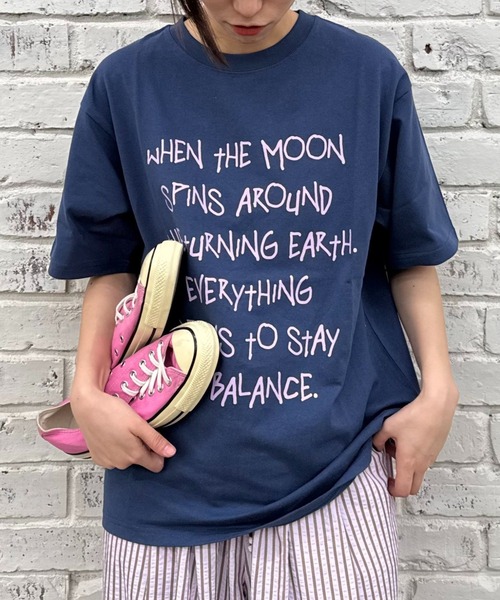CIAOPANIC TYPY(チャオパニックティピー)の「【WEB限定】手書きメッセージロゴTEE(Tシャツ/カットソー・レディース・ホワイト/グレー/ブラック/ホワイト系その他/ネイビー/ベージュ・MEDIUM/SMALL/LARGE)」の6枚目の写真
