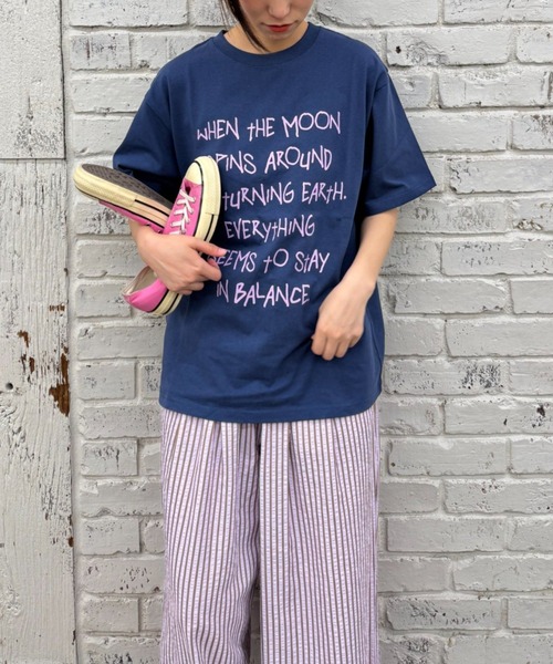 CIAOPANIC TYPY(チャオパニックティピー)の「【WEB限定】手書きメッセージロゴTEE(Tシャツ/カットソー・レディース・ホワイト/グレー/ブラック/ホワイト系その他/ネイビー/ベージュ・MEDIUM/SMALL/LARGE)」の18枚目の写真