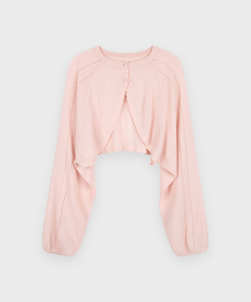 SINOON(シヌーン)の「Bolero Knit Cardigan (Light Pink)(カーディガン/ボレロ・レディース・ライトピンク・FREE)」の4枚目の写真