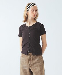 Ray BEAMS | タンクトップ レイヤード リブ カーディガン(Tシャツ/カットソー)