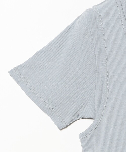 Ray BEAMS(レイビームス)の「タンクトップ レイヤード リブ カーディガン(Tシャツ/カットソー・レディース・ライトブルー/ダークブラウン/ブラック・ONE SIZE)」の4枚目の写真