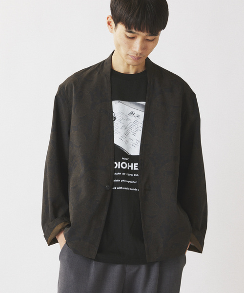 JOURNAL STANDARD relume(ジャーナルスタンダード レリューム)の「RIRANCHA(R) / リランチェ シアー プリント カーディガンジャケット(カーディガン/ボレロ・メンズ・ネイビー/ベージュ系その他/ブラウン・LARGE/MEDIUM)」の16枚目の写真