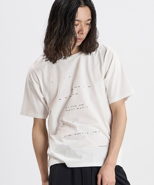 NO ID.(ノーアイディ)の「mt10529- Binary numberプリントT Tシャツ(858006-490T)(Tシャツ/カットソー・メンズ・ブラック/ホワイト・2/1)」の17枚目の写真