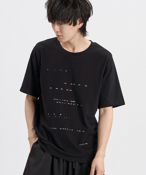 NO ID.(ノーアイディ)の「mt10529- Binary numberプリントT Tシャツ(858006-490T)(Tシャツ/カットソー・メンズ・ブラック/ホワイト・2/1)」の21枚目の写真