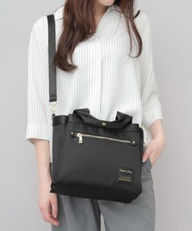 撥水ポリエステル 広マチ 多収納 2WAY ショルダー ミニトート A5収納対応 ボトルポケット付き ALL DAY