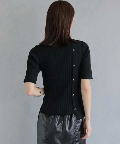 &g'aime(アンジェム)の「【&g'aime 】リブ切替半袖ニット Ribbed Panel Short-Sleeve Knit(Tシャツ/カットソー・レディース・ブルー/グリーン/ホワイト/ブラック・FREE)」の22枚目の写真