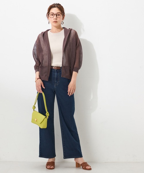 GALLORIA(ギャローリア)の「メッシュフーディートッパーカーデ(カーディガン/ボレロ・レディース・ライトグレー/ブラウン/ブルー・LL/S/L/M)」の9枚目の写真