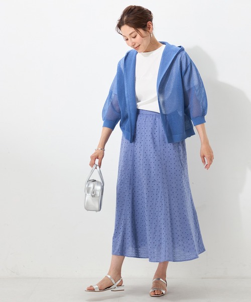 GALLORIA(ギャローリア)の「メッシュフーディートッパーカーデ(カーディガン/ボレロ・レディース・ライトグレー/ブラウン/ブルー・LL/S/L/M)」の8枚目の写真