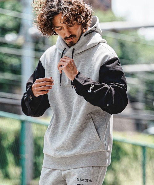 felkod(フィルコッド)の「mpa4151- Scuba×Woven Combo Hoodie フーデッドパーカー(F26A060)(パーカー・メンズ・グレー/ネイビー/ブラック・S/M/L)」の4枚目の写真