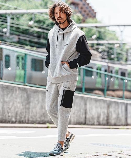felkod(フィルコッド)の「mpa4151- Scuba×Woven Combo Hoodie フーデッドパーカー(F26A060)(パーカー・メンズ・グレー/ネイビー/ブラック・S/M/L)」の6枚目の写真