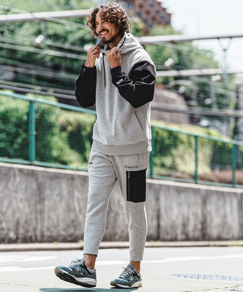 felkod(フィルコッド)の「mpa4151- Scuba×Woven Combo Hoodie フーデッドパーカー(F26A060)(パーカー・メンズ・グレー/ネイビー/ブラック・S/M/L)」の7枚目の写真