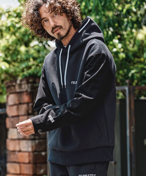 felkod(フィルコッド)の「mpa4151- Scuba×Woven Combo Hoodie フーデッドパーカー(F26A060)(パーカー・メンズ・グレー/ネイビー/ブラック・S/M/L)」の8枚目の写真