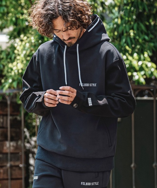 felkod(フィルコッド)の「mpa4151- Scuba×Woven Combo Hoodie フーデッドパーカー(F26A060)(パーカー・メンズ・グレー/ネイビー/ブラック・S/M/L)」の9枚目の写真
