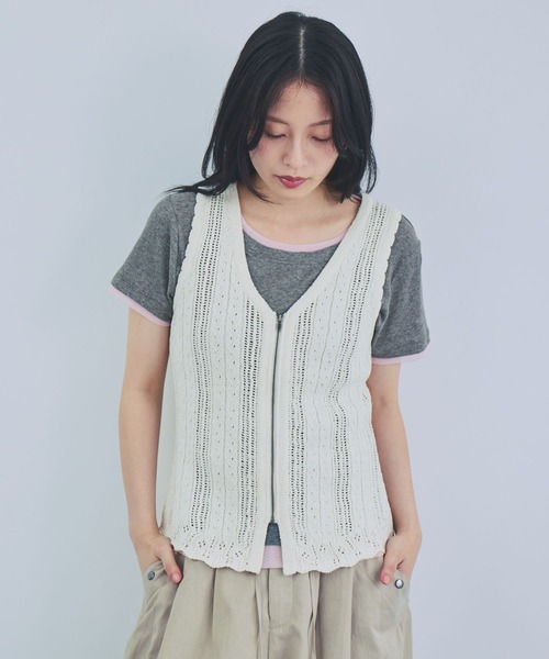 JEANASIS(ジーナシス)の「スカシアミニットベスト/889751(ベスト・レディース・ホワイト系その他/ブラック系その他/レッド系その他・FREE)」の16枚目の写真
