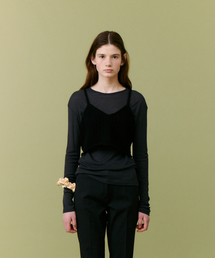 Cotton bustier knit_black