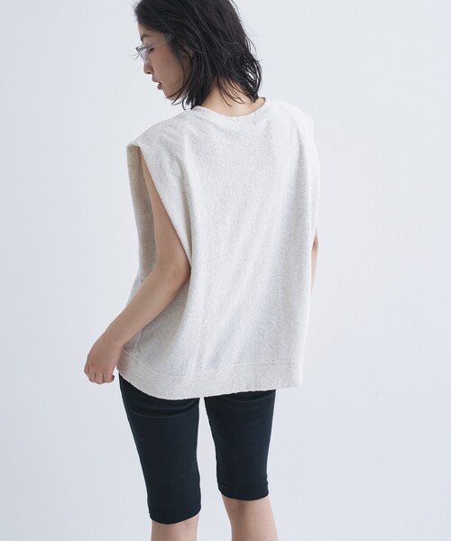 CODE A(コードエー)の「PROTAGONISTA|sleeveless tee(Tシャツ/カットソー・レディース・ブラック/オフホワイト・00)」の4枚目の写真