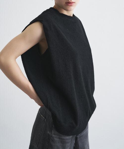 CODE A(コードエー)の「PROTAGONISTA|sleeveless tee(Tシャツ/カットソー・レディース・ブラック/オフホワイト・00)」の8枚目の写真
