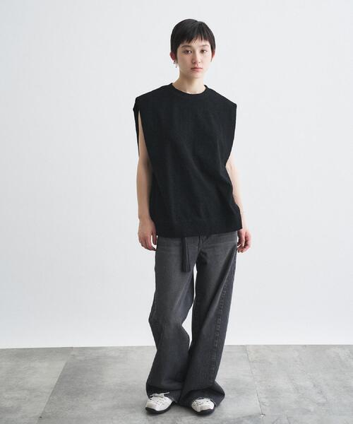 CODE A(コードエー)の「PROTAGONISTA|sleeveless tee(Tシャツ/カットソー・レディース・ブラック/オフホワイト・00)」の10枚目の写真