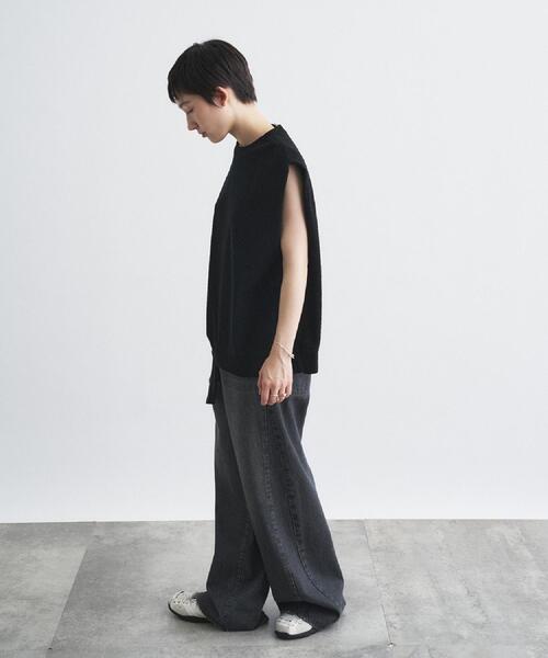 CODE A(コードエー)の「PROTAGONISTA|sleeveless tee(Tシャツ/カットソー・レディース・ブラック/オフホワイト・00)」の11枚目の写真