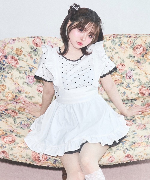 フリルエプロンワンピース（ワンピース）｜Lovilyn（ラヴィリン）の