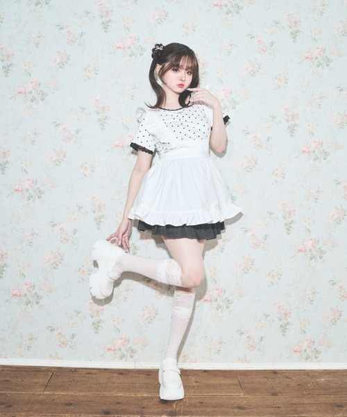 Lovilyn(ラヴィリン)の「フリルエプロンワンピース(ワンピース・レディース・ホワイト系その他/ホワイト・FREE)」の6枚目の写真