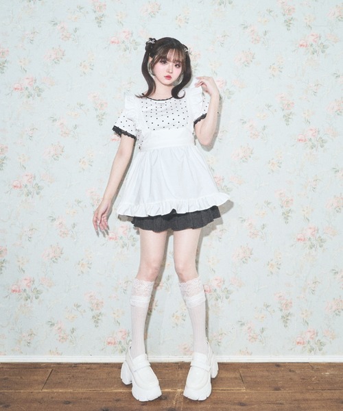 Lovilyn(ラヴィリン)の「フリルエプロンワンピース(ワンピース・レディース・ホワイト系その他/ホワイト・FREE)」の8枚目の写真