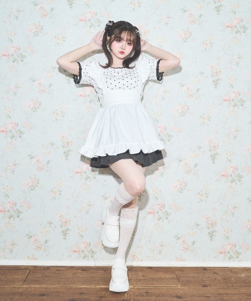 Lovilyn(ラヴィリン)の「フリルエプロンワンピース(ワンピース・レディース・ホワイト系その他/ホワイト・FREE)」の9枚目の写真