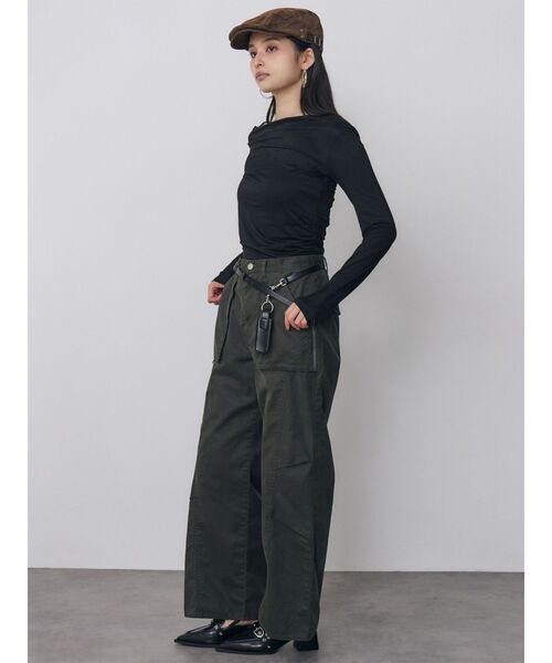MURUA（ムルーア）の「ドレープトップス　秋服（Tシャツ/カットソー・レディース・イエロー/ブラック・FREE）」の14枚目の写真
