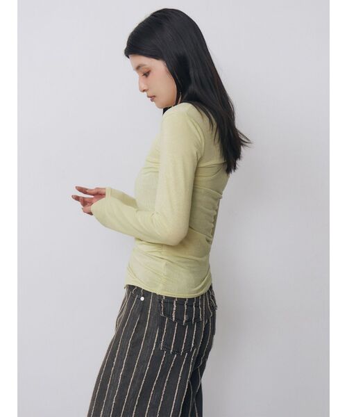 MURUA（ムルーア）の「ドレープトップス　秋服（Tシャツ/カットソー・レディース・イエロー/ブラック・FREE）」の19枚目の写真