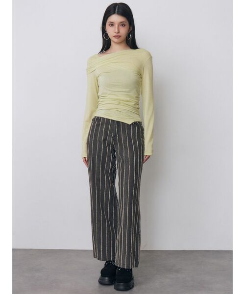 MURUA（ムルーア）の「ドレープトップス　秋服（Tシャツ/カットソー・レディース・イエロー/ブラック・FREE）」の21枚目の写真