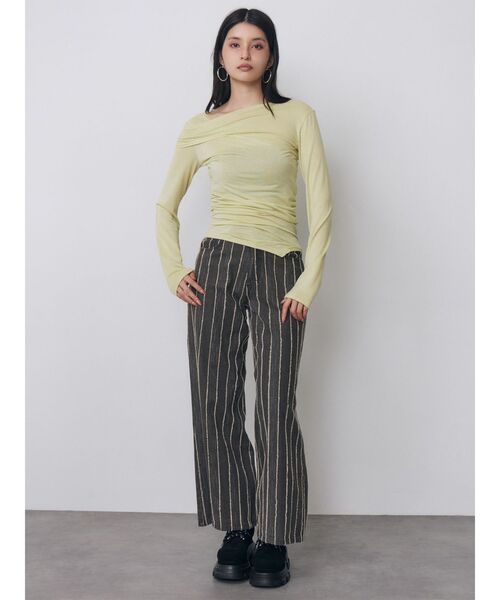 MURUA（ムルーア）の「ドレープトップス　秋服（Tシャツ/カットソー・レディース・イエロー/ブラック・FREE）」の22枚目の写真