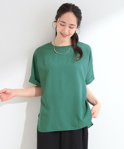 SHOO・LA・RUE(シューラルー)の「【着丈選べる/ひんやり/体型カバー】洗濯後しわになりにくい さらさらドルマンブラウス(シャツ/ブラウス・レディース・チャコールグレー/イエロー/モスグリーン/ライトベージュ/チャコール/ベージュ系8/モスグリーン系7/イエロー系7/ピンク系/ピンク系9・00)」の15枚目の写真