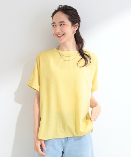 SHOO・LA・RUE(シューラルー)の「【着丈選べる/ひんやり/体型カバー】洗濯後しわになりにくい さらさらドルマンブラウス(シャツ/ブラウス・レディース・チャコールグレー/イエロー/モスグリーン/ライトベージュ/チャコール/ベージュ系8/モスグリーン系7/イエロー系7/ピンク系/ピンク系9・00)」の19枚目の写真