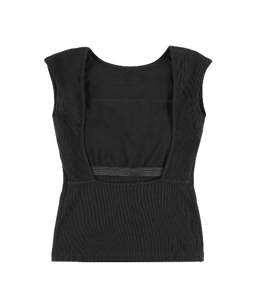 ALEXIA STAM(アリシアスタン)の「Open Back Top /パッドinオープンバックトップス(Tシャツ/カットソー・レディース・サンドベージュ/ブラック/ホワイト・S/M/L)」の9枚目の写真