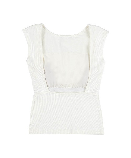 ALEXIA STAM(アリシアスタン)の「Open Back Top /パッドinオープンバックトップス(Tシャツ/カットソー・レディース・サンドベージュ/ブラック/ホワイト・S/M/L)」の11枚目の写真