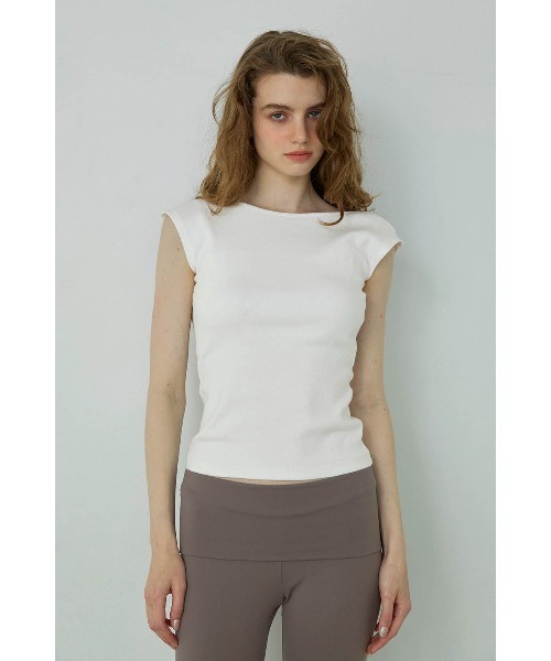 新品　アリシアスタン オープンバックトップス　S ホワイト即完売 Open Back Top /パッドinオープンバックトップス（Tシャツ/カットソー