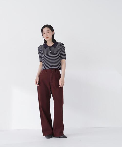 NATURAL BEAUTY BASIC(ナチュラルビューティーベーシック)の「ワイドストレートツイルパンツ(その他パンツ・レディース・ダークブラウン・X-SMALL/SMALL/MEDIUM/LARGE)」の3枚目の写真