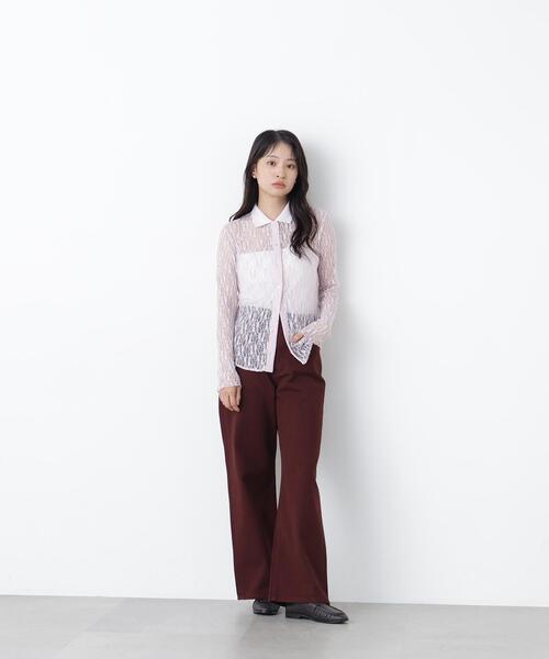 NATURAL BEAUTY BASIC(ナチュラルビューティーベーシック)の「ワイドストレートツイルパンツ(その他パンツ・レディース・ダークブラウン・X-SMALL/SMALL/MEDIUM/LARGE)」の9枚目の写真