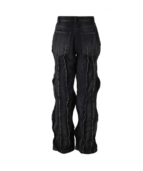 E RIN AI E(オリンアイ)の「ERINAIE/エリナイエ/LINE SMOKE DENIM PANTS(デニムパンツ・レディース・ブラック・M)」の2枚目の写真