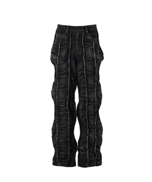 E RIN AI E(オリンアイ)の「ERINAIE/エリナイエ/LINE SMOKE DENIM PANTS(デニムパンツ・レディース・ブラック・M)」の3枚目の写真