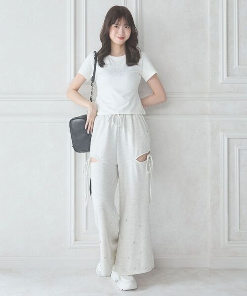 MAJESTIC LEGON（マジェスティックレゴン）の「キラキラロゴ半袖Tシャツ（Tシャツ/カットソー・レディース・ブルー/オフホワイト/ブラック・MEDIUM）」の18枚目の写真