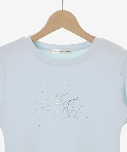 MAJESTIC LEGON（マジェスティックレゴン）の「キラキラロゴ半袖Tシャツ（Tシャツ/カットソー・レディース・ブルー/オフホワイト/ブラック・MEDIUM）」の12枚目の写真