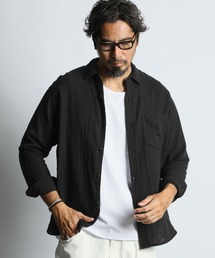 The DUFFER of ST.GEORGE(�U�_�t�@�[�I�u�Z���g�W���[�W)��GARMENT-DYE DOUBLE GAUZE L/S SHIRT�F���i���� �_�u���K�[�[ �����b�N�X�J�W���A���V���c / �ڌ��K�[�[ / �K�[�����g�_�C / ���i���� / �t�F�[�h��(�V���c/�u���E�X)