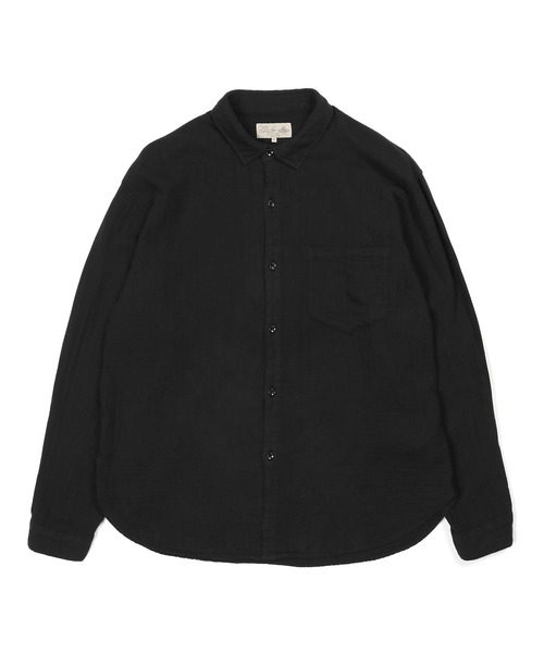 The DUFFER of ST.GEORGE(ザダファーオブセントジョージ)の「GARMENT-DYE DOUBLE GAUZE L/S SHIRT:製品染め ダブルガーゼ リラックスカジュアルシャツ / 接結ガーゼ / ガーメントダイ / 製品染め / フェード感(シャツ/ブラウス・メンズ・ネイビー/ブラック・X-LARGE/LARGE/MEDIUM/SMALL)」の9枚目の写真